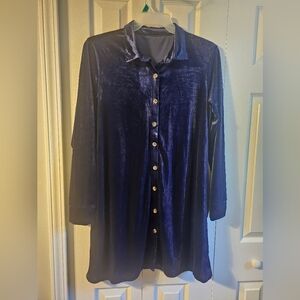 🔥Woman's velvet button down tunic dress with pockets🔥